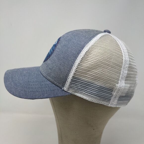 American Fishing Tackle Company Men's Snapback Mesh Back Hat Blue White Logo - Picture 5 of 11